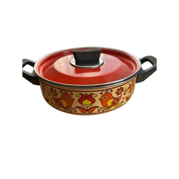 Fancipans Enamel Birds of Friendship 1970s Vintage Cookware MCM - Picture 1 of 6